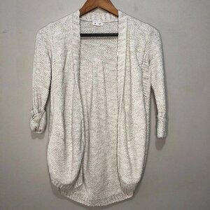 Westport Cuffed Sleeve Open Front Knit Cardigan in Beige